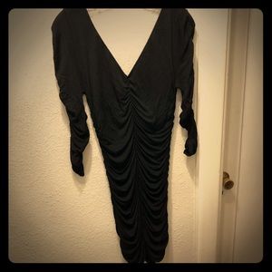 Arden B ruched black dress